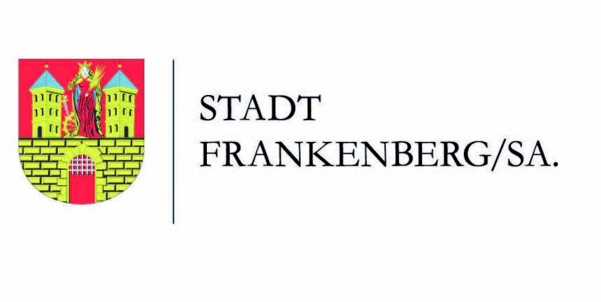 Logo der Stadt Frankenberg: gelbe Burg auf rotem Grund.